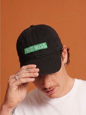 J. Cole official Forest Hills Embroidered Black Dad Hat: Dreamville